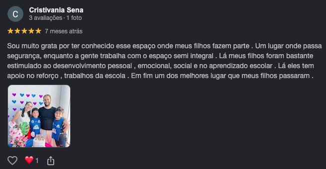Depoimento real de família no Google 1